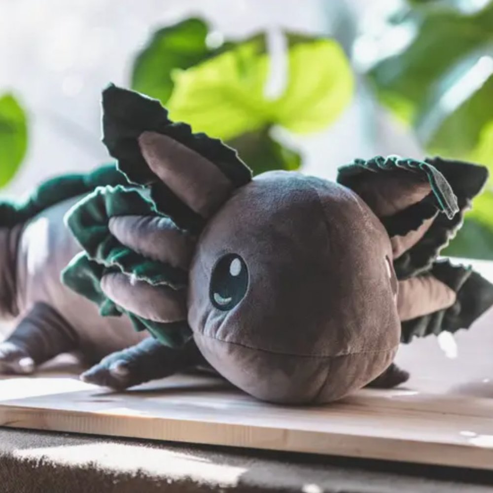 Gray Realistic Axolotl Plush